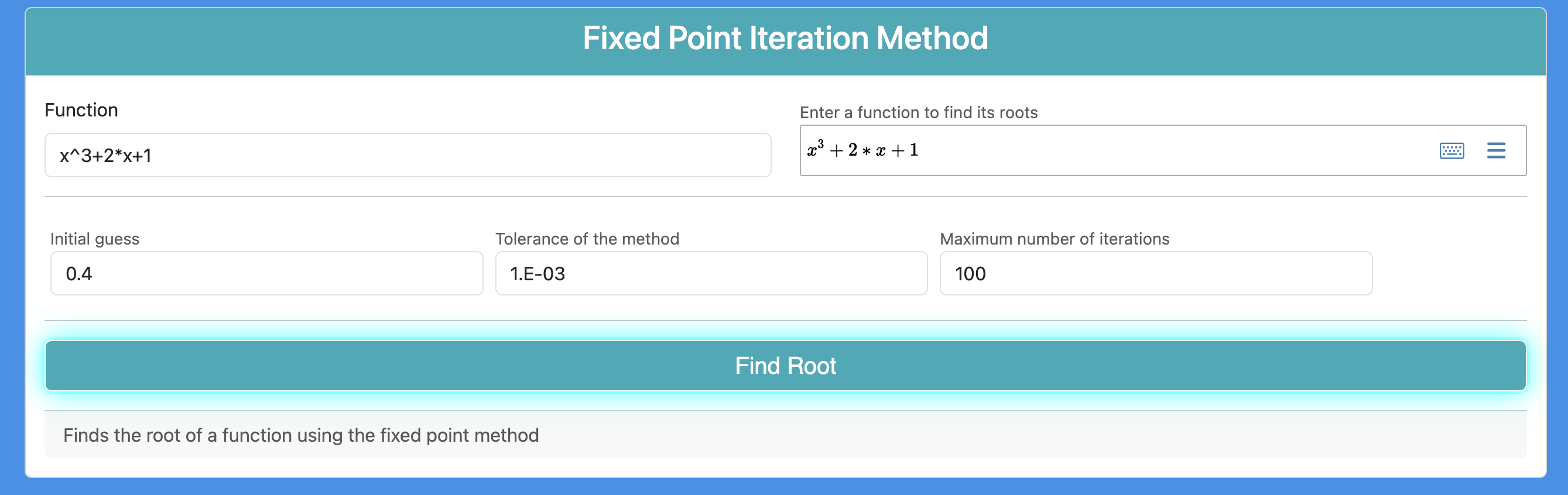 Fixed Point Iteration
